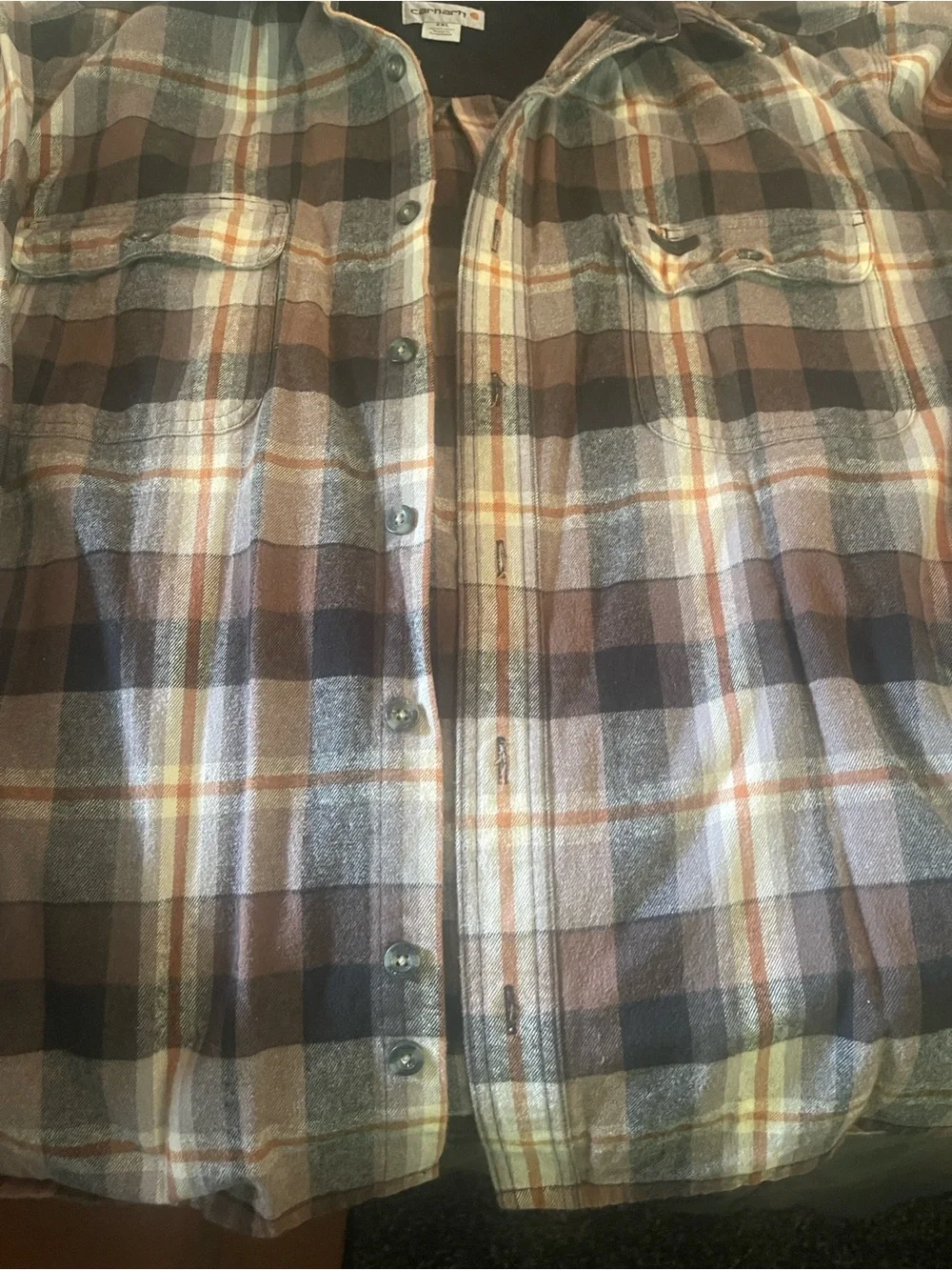 Carhartt Plaid Shirt Jacket in Brown and Black